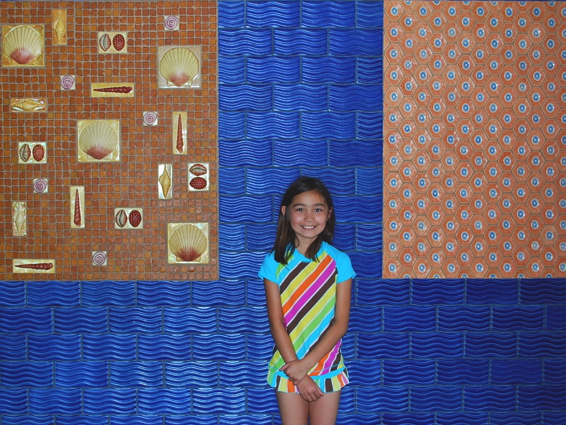 Girl in water tile